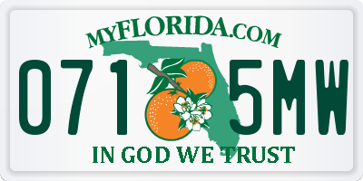 FL license plate 0715MW