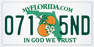 FL license plate 0715ND