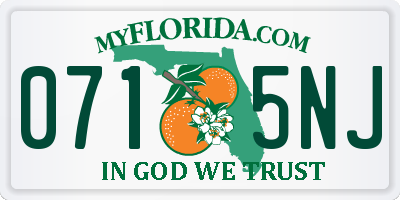 FL license plate 0715NJ
