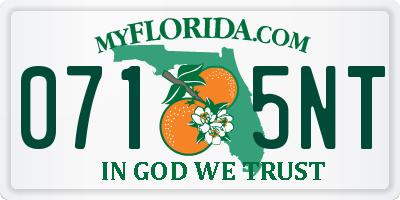 FL license plate 0715NT