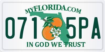 FL license plate 0715PA