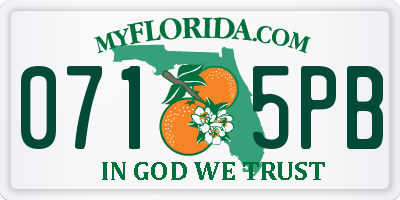 FL license plate 0715PB