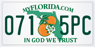 FL license plate 0715PC