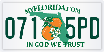 FL license plate 0715PD