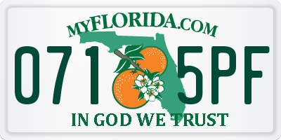 FL license plate 0715PF