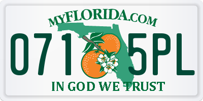 FL license plate 0715PL
