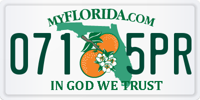 FL license plate 0715PR