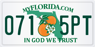 FL license plate 0715PT