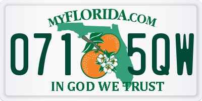 FL license plate 0715QW