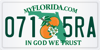FL license plate 0715RA