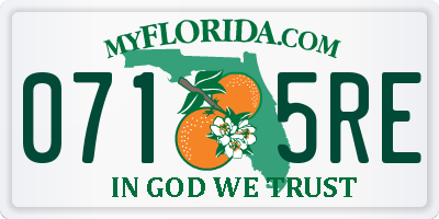 FL license plate 0715RE