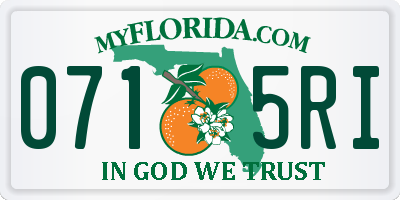 FL license plate 0715RI