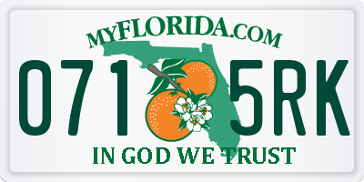 FL license plate 0715RK