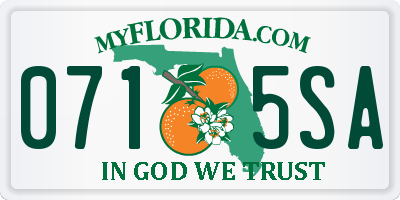 FL license plate 0715SA