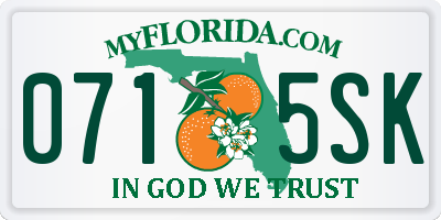 FL license plate 0715SK