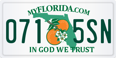 FL license plate 0715SN