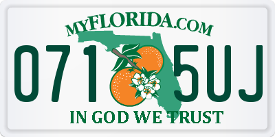 FL license plate 0715UJ