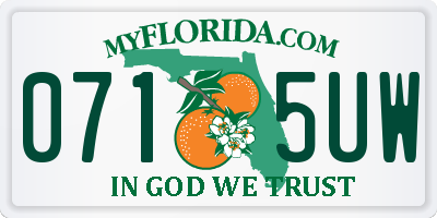 FL license plate 0715UW