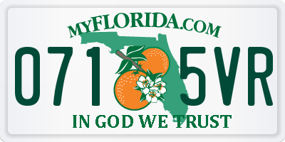 FL license plate 0715VR