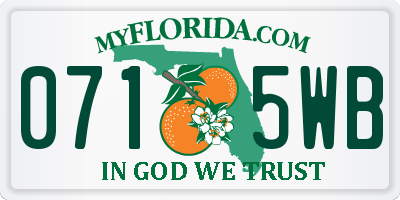 FL license plate 0715WB