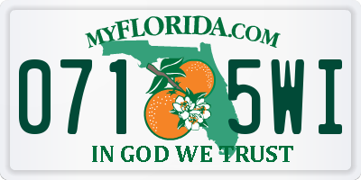 FL license plate 0715WI