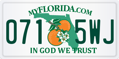 FL license plate 0715WJ
