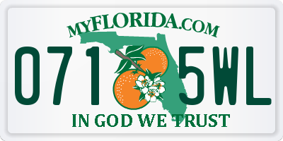 FL license plate 0715WL