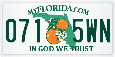 FL license plate 0715WN