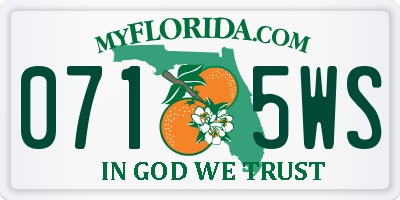 FL license plate 0715WS