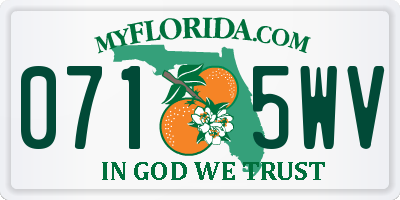 FL license plate 0715WV