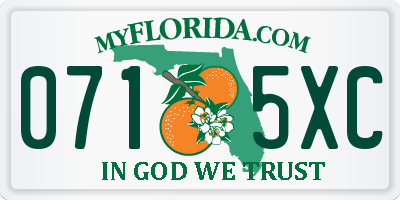 FL license plate 0715XC