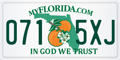 FL license plate 0715XJ