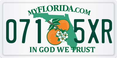 FL license plate 0715XR