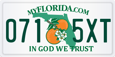 FL license plate 0715XT