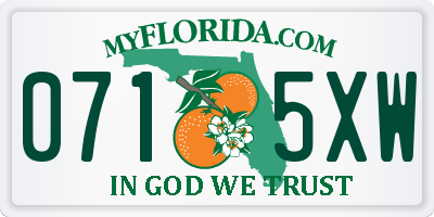 FL license plate 0715XW