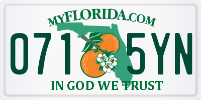 FL license plate 0715YN
