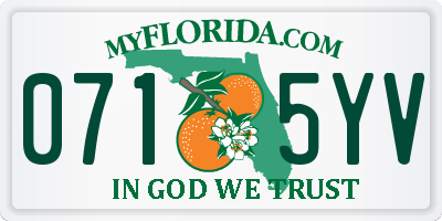 FL license plate 0715YV