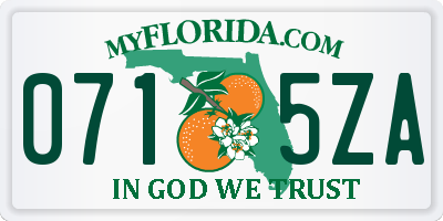 FL license plate 0715ZA
