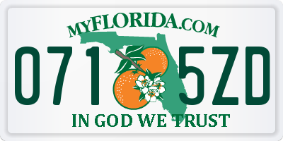 FL license plate 0715ZD