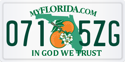 FL license plate 0715ZG