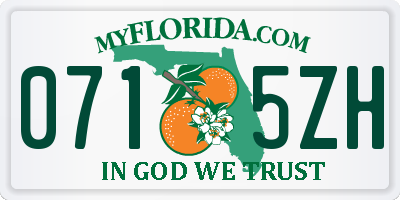 FL license plate 0715ZH