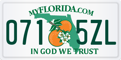 FL license plate 0715ZL