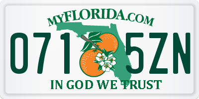 FL license plate 0715ZN