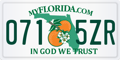 FL license plate 0715ZR
