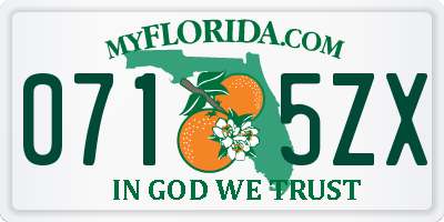 FL license plate 0715ZX