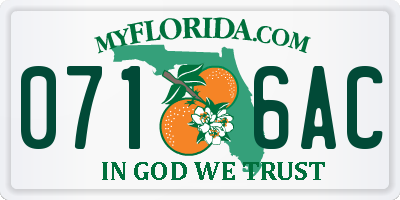 FL license plate 0716AC