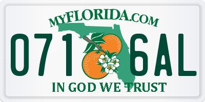 FL license plate 0716AL