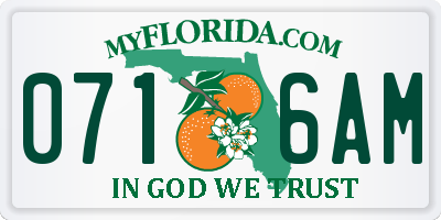 FL license plate 0716AM