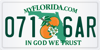 FL license plate 0716AR