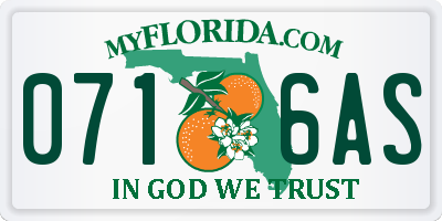 FL license plate 0716AS
